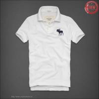 heren abercrombie and fitch korte polo t-shirt wit moose logo Verkoop Bedrijf dt98m757